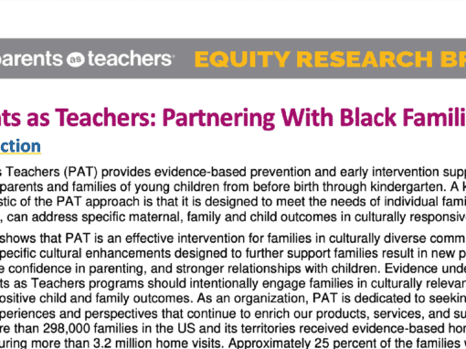 New research brief shows how Parents as Teachers is partnering with Black families