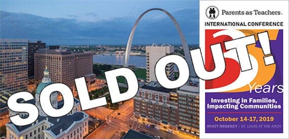 Photo of conference location in St. Louis with “SOLD OUT!” superimposed over photo and conference logo