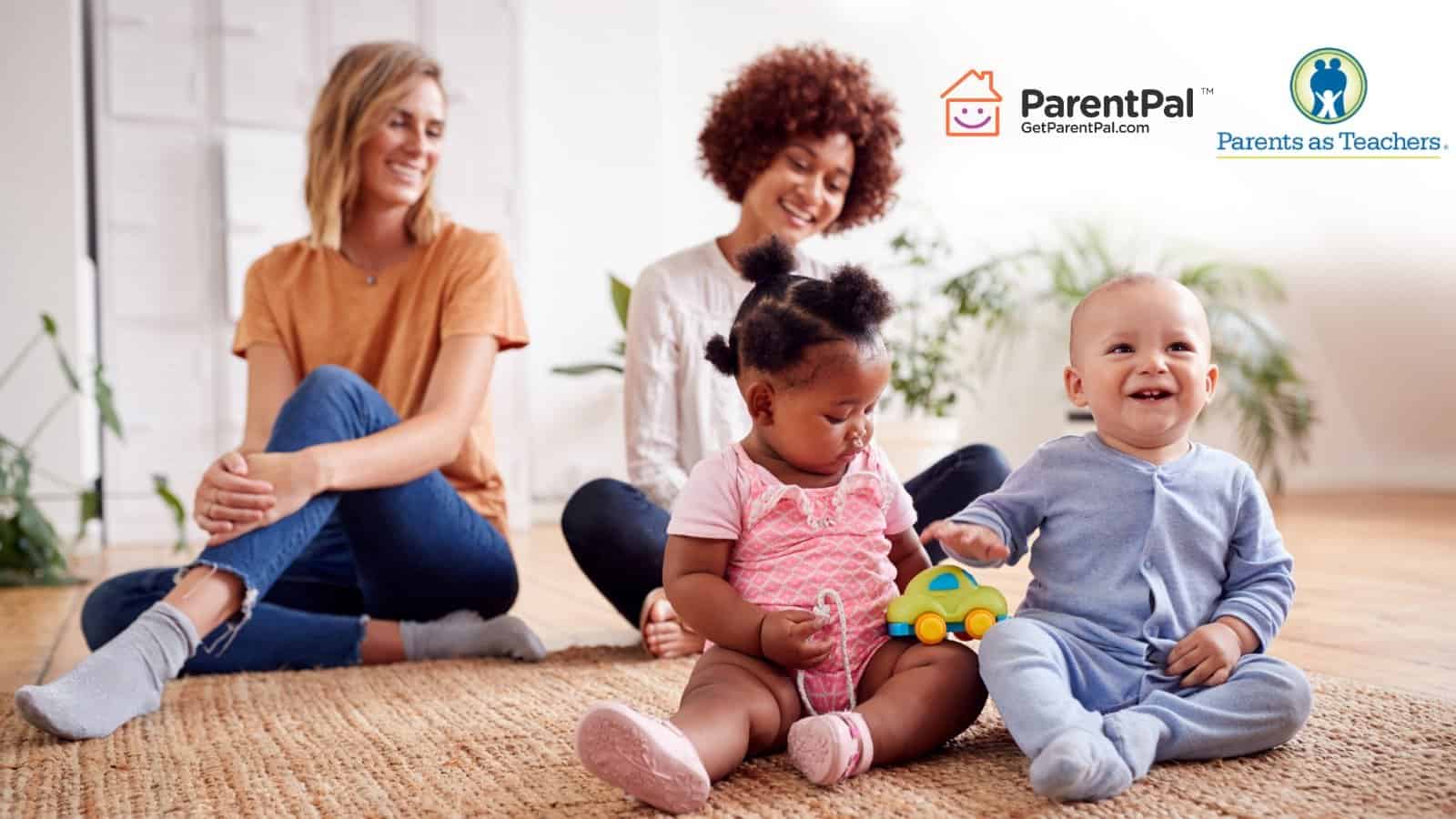 Photo: ParentPal and Parents as Teachers Partnership; logos and women with babies.