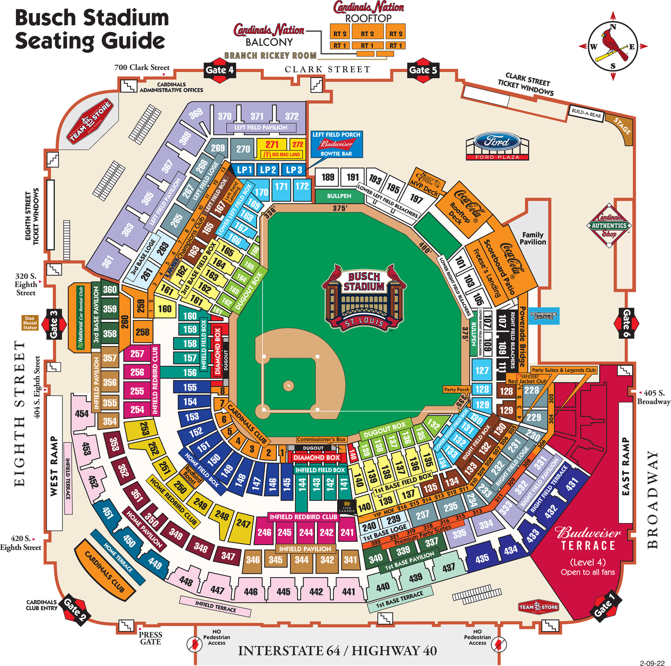 Busch Stadium seating map