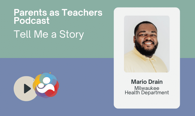 Mario Drain Larger Size Promotional graphic for "Parents as Teachers Podcast" featuring headshot of Dr. Melissa Jonson-Reid with title and affiliation, episode subtitle about home visitors preventing child abuse, and a play button icon.